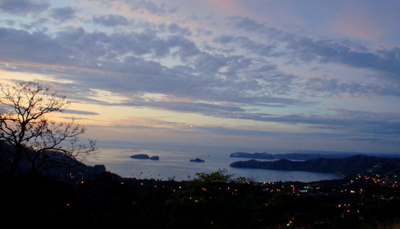 Dusk over the Gulf of Papagayo from the hills above Playa Hermosa