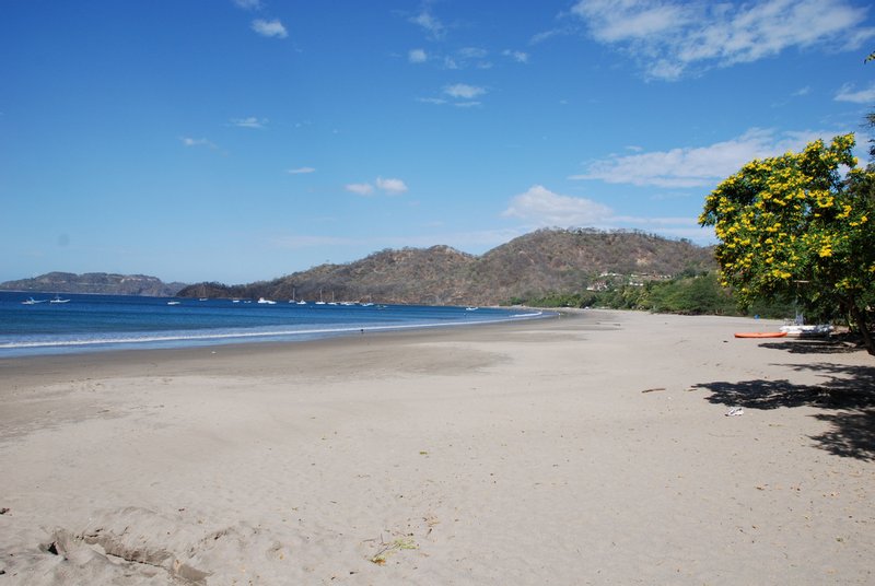The long, empty sweep of Playa Hermosa's sand in the dry season