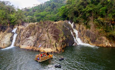 Jungle Pontoon Waterfall Adventure Belize