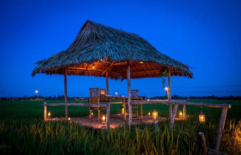 Romantic Dinning on Paddy Field in Hoi An 