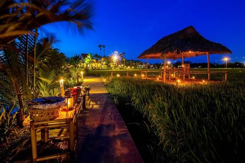 Romantic Dinning on Paddy Field in Hoi An Vietnam