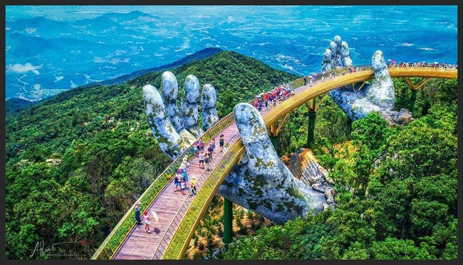 Drive from Hue to Hoi an with Golden hand bridge, Bana hill visit. photo