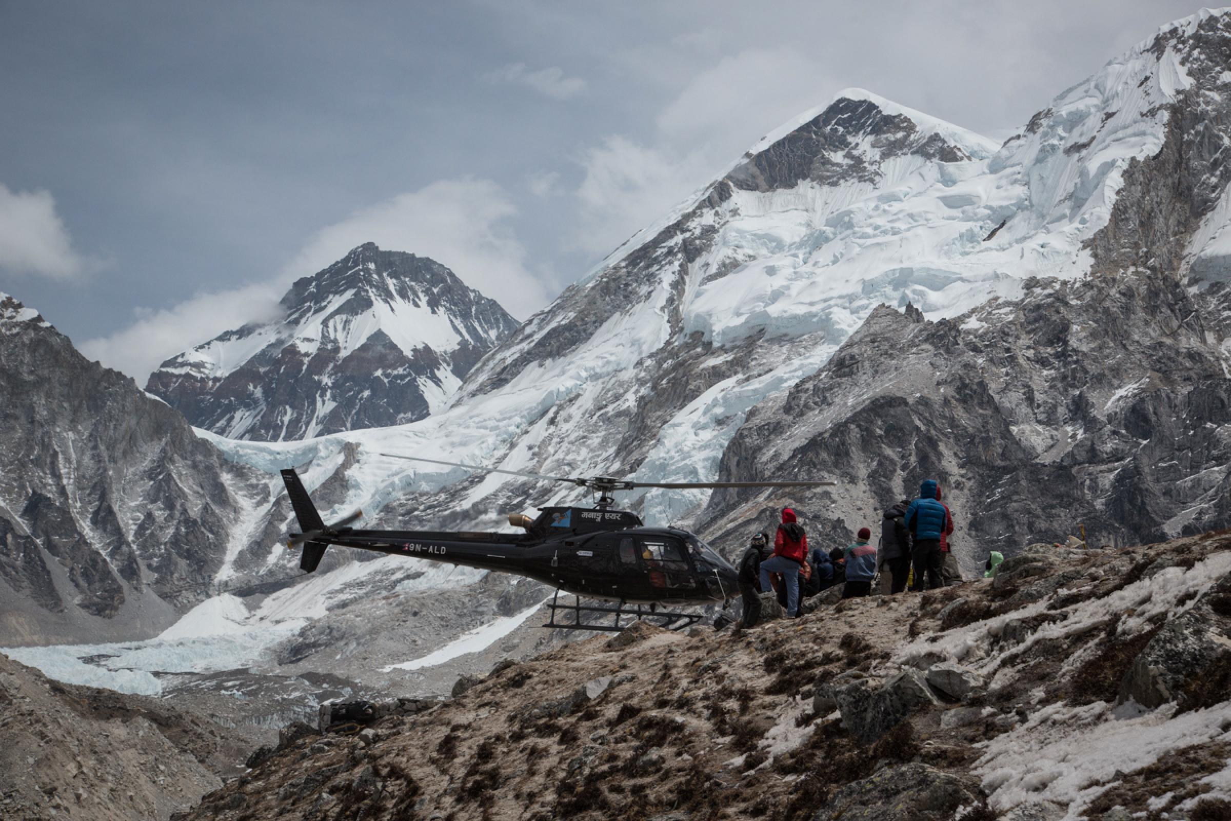 Helicopter from Gorak Shep to Lukla