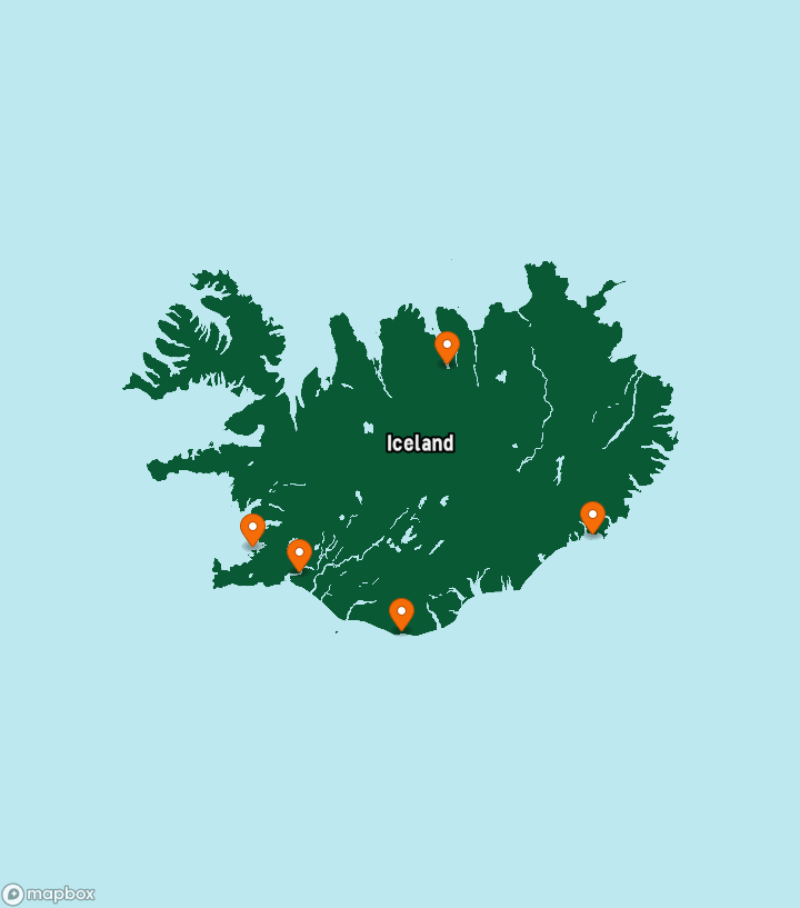 Iceland Destinations Map