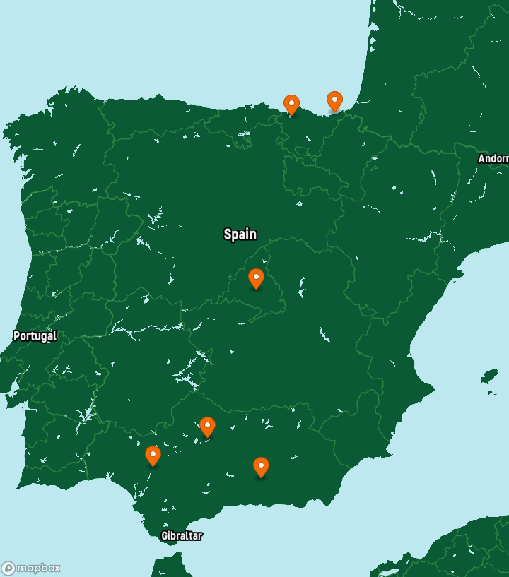 Spain Destinations Map
