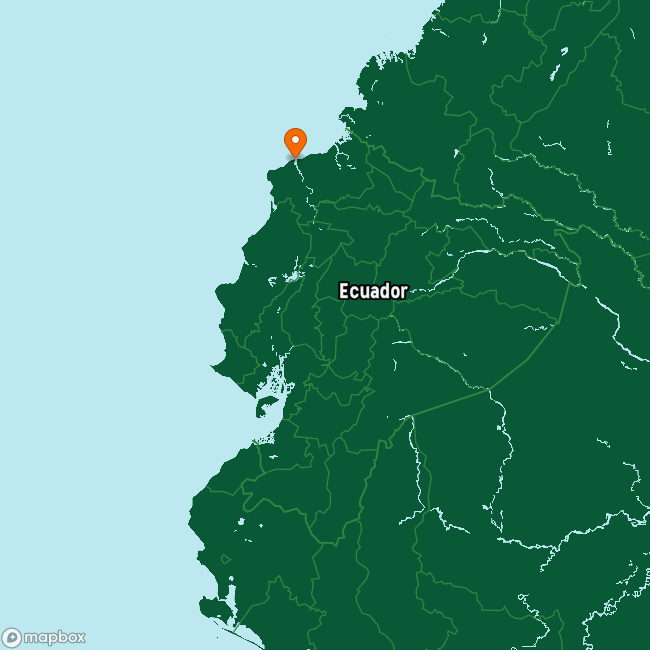 Map of Ecuador marking Esmeraldas