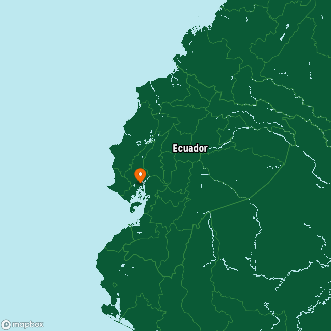 Map of Ecuador marking Guayaquil