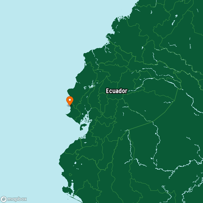 Map of Ecuador marking Montañita