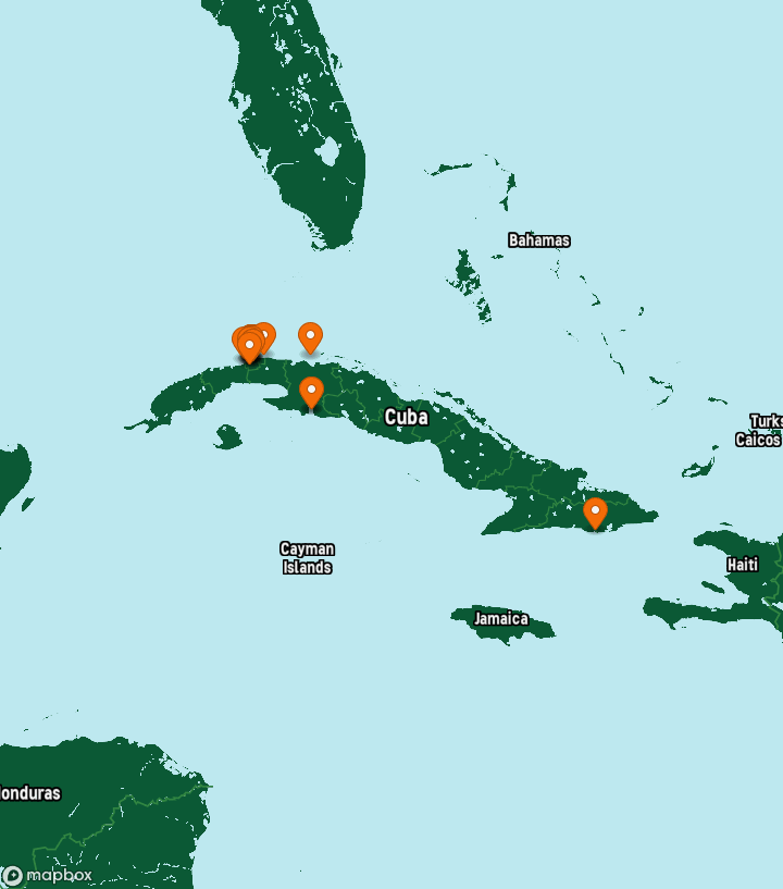 Cuba Destinations Map