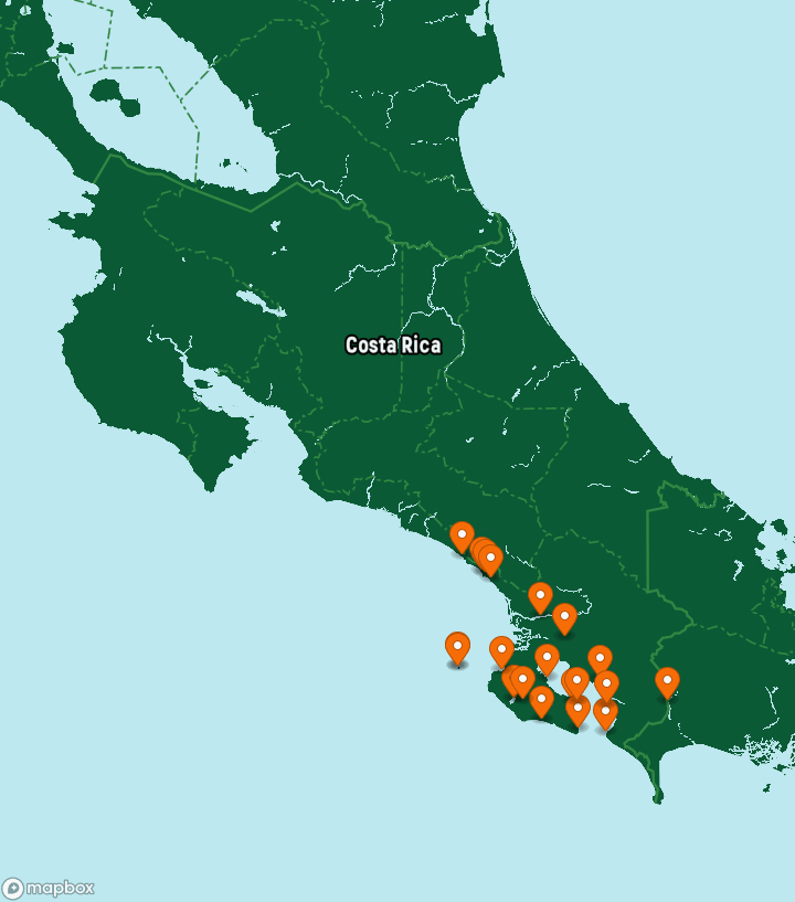 Costa Rica Destinations Map