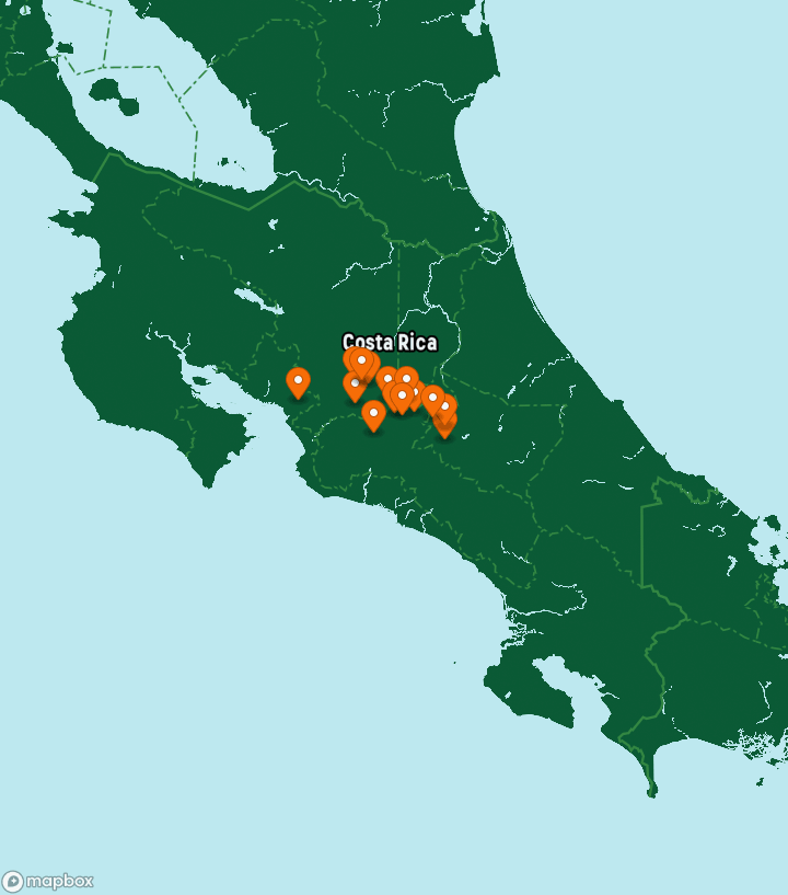 Costa Rica Destinations Map