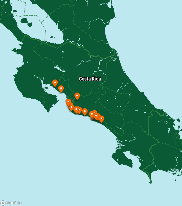 Costa Rica Destinations Map