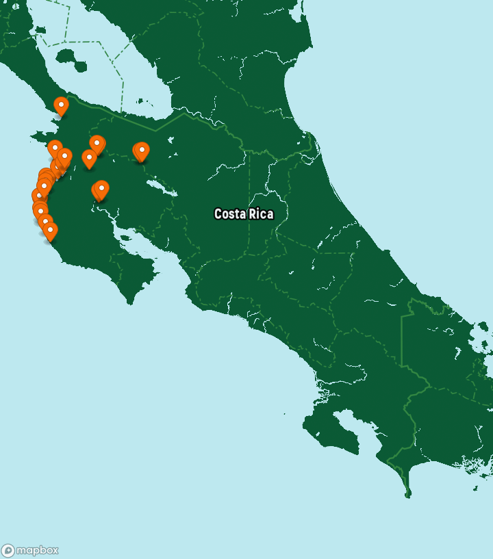 Costa Rica Destinations Map