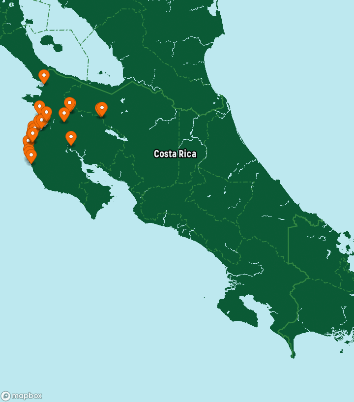 Costa Rica Destinations Map