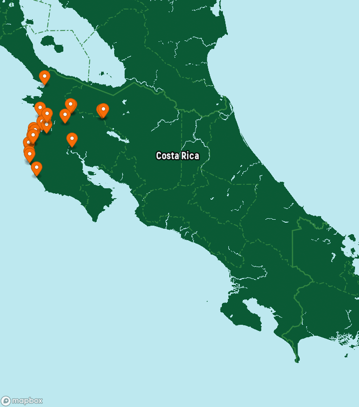 Costa Rica Destinations Map