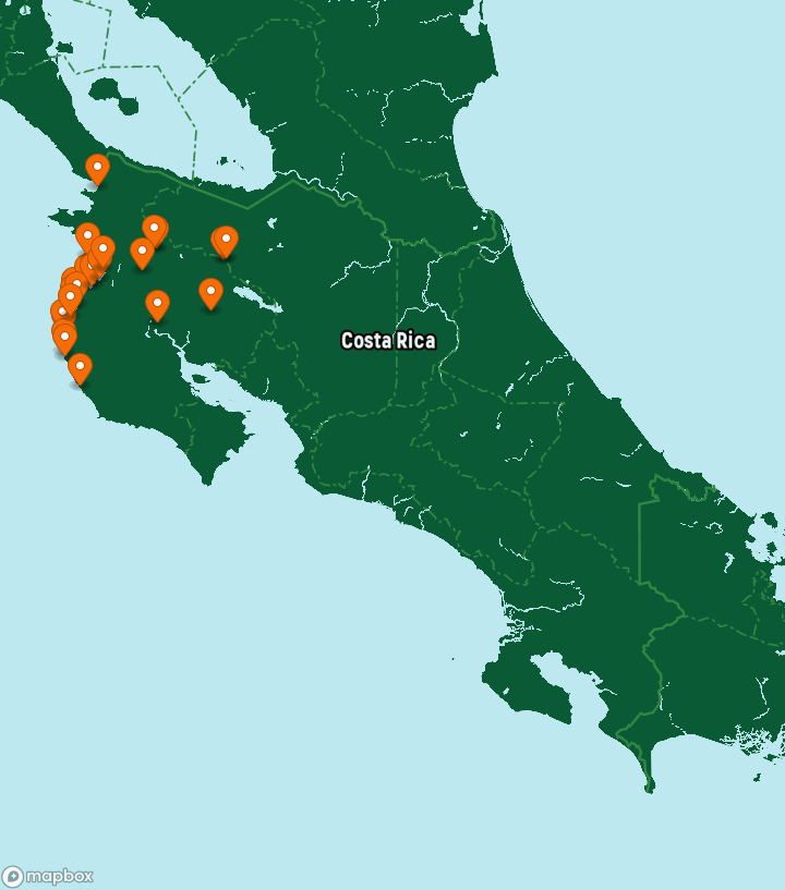 Costa Rica Destinations Map