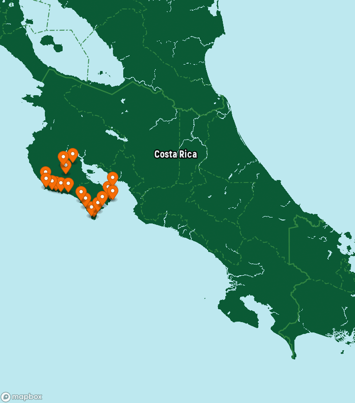 Costa Rica Destinations Map