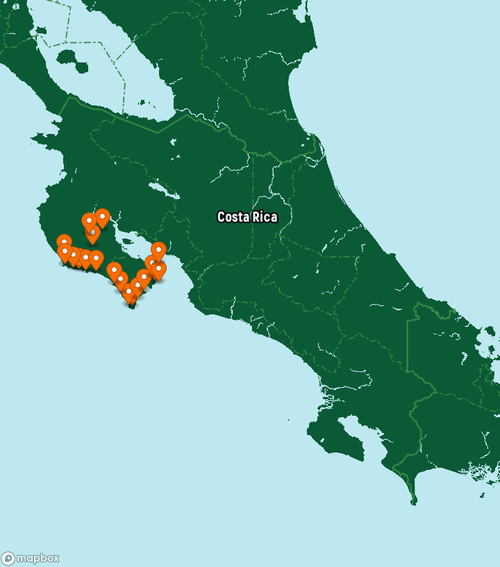 Costa Rica Destinations Map
