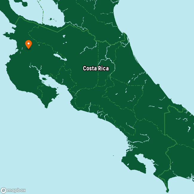 Map of Costa Rica marking Liberia
