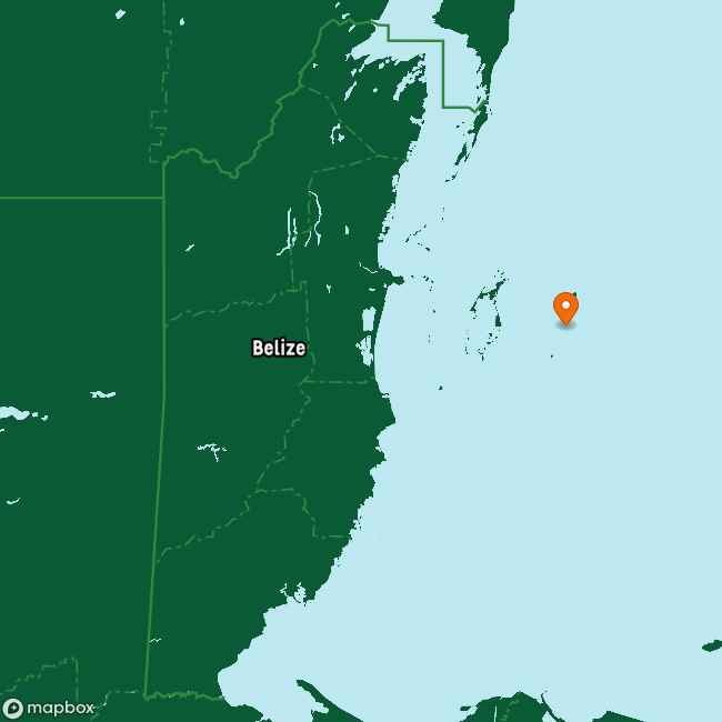 Map of Belize marking Blue Hole National Park