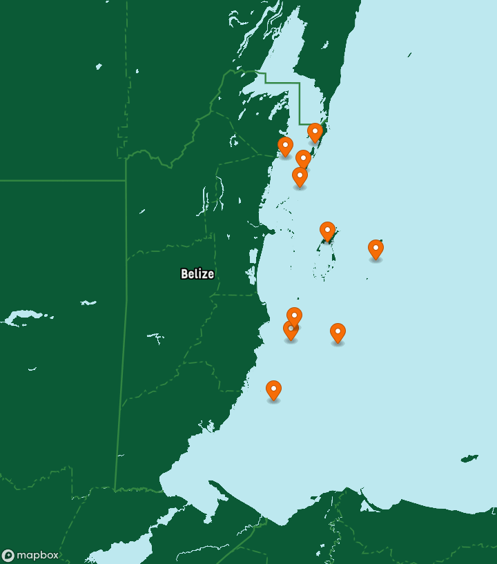 Belize Destinations Map