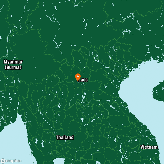 Map of Laos marking Royal Temple Museum Luang Prabang