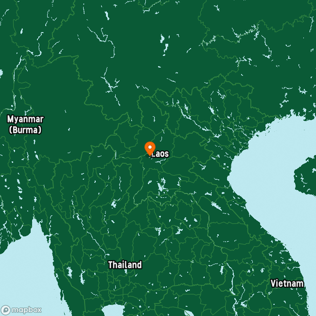 Map of Laos marking Luang Prabang
