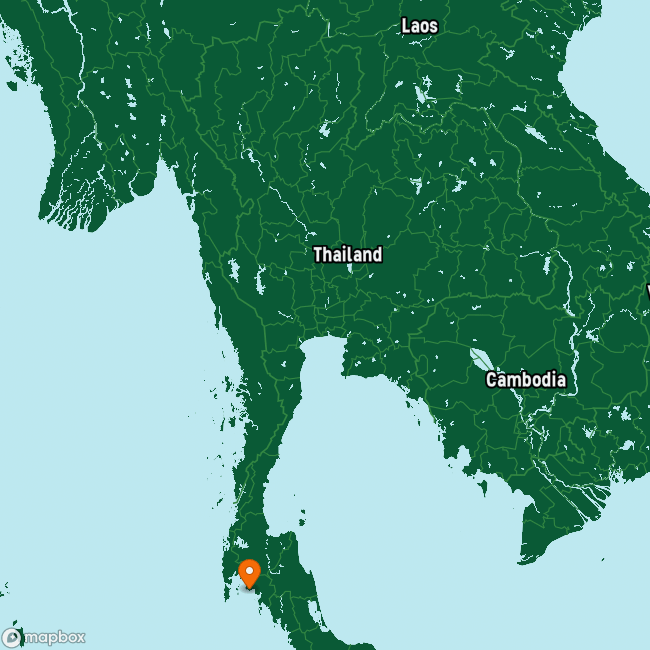 Map of Thailand marking Railay Beaches and Caves
