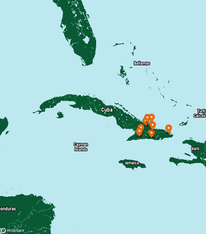 Cuba Destinations Map