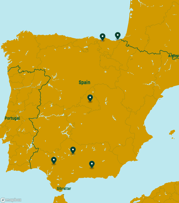 Spain Destinations Map