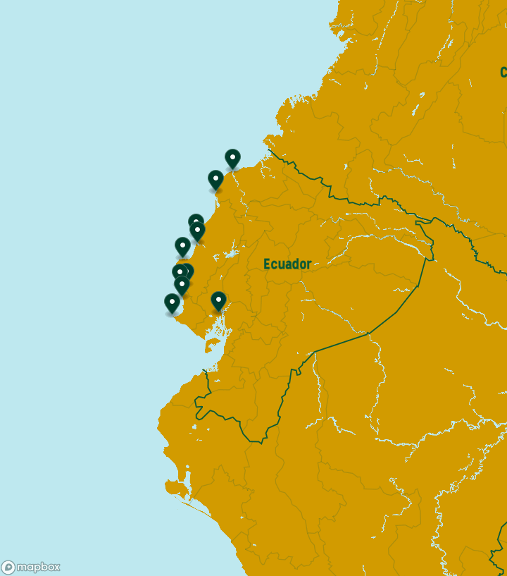 Ecuador Destinations Map