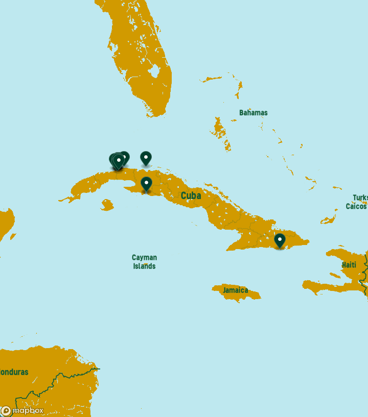 Cuba Destinations Map