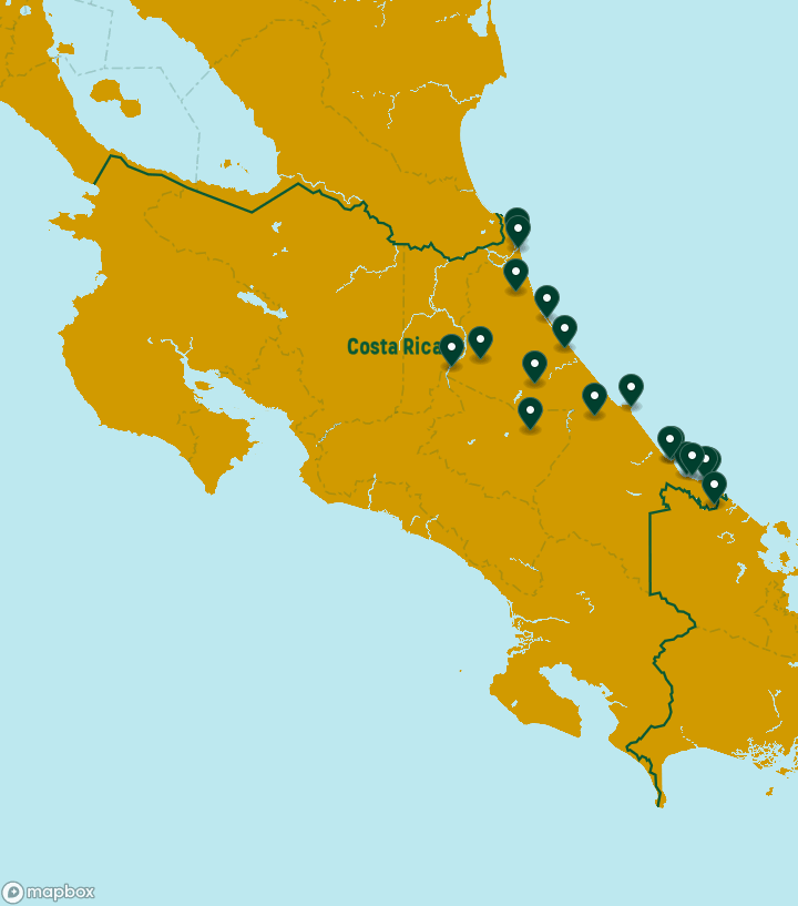 Costa Rica Destinations Map