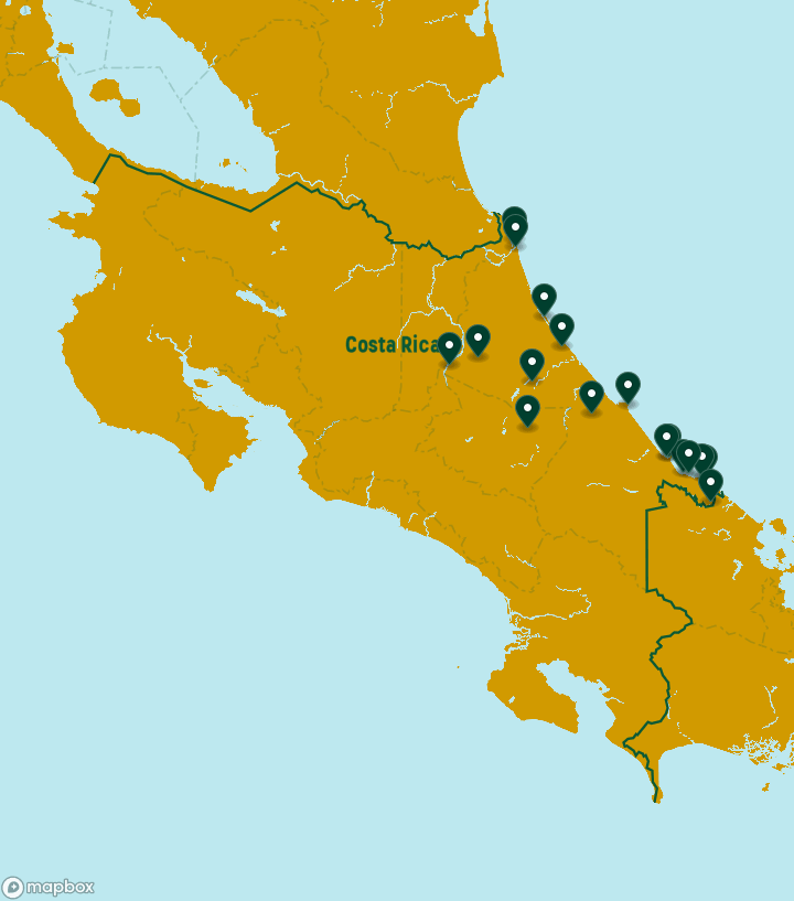 Costa Rica Destinations Map