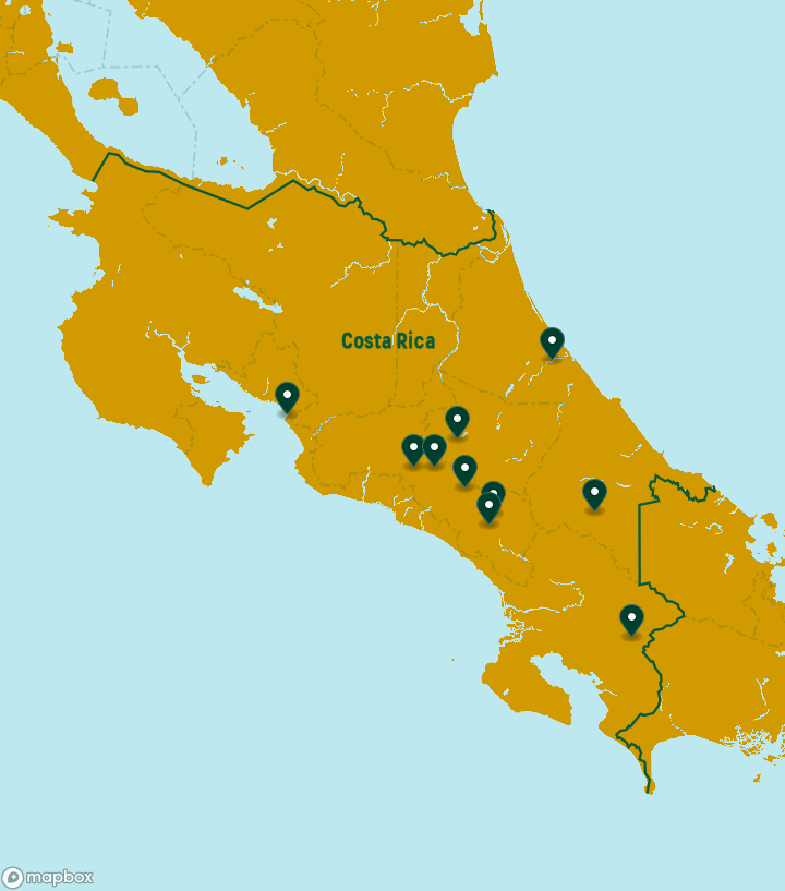 Costa Rica Destinations Map