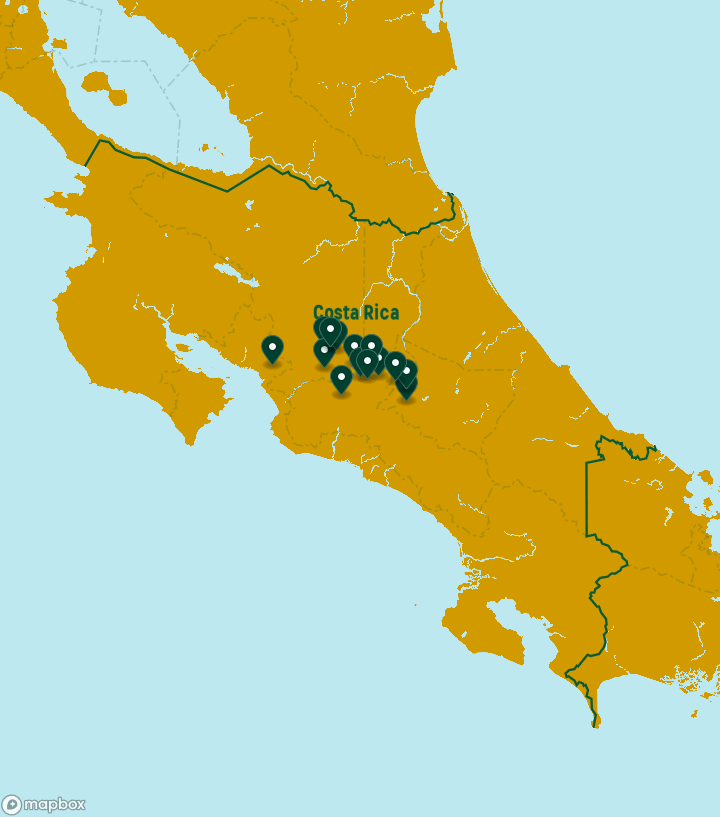 Costa Rica Destinations Map