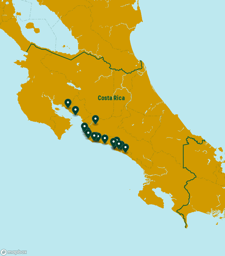 Costa Rica Destinations Map