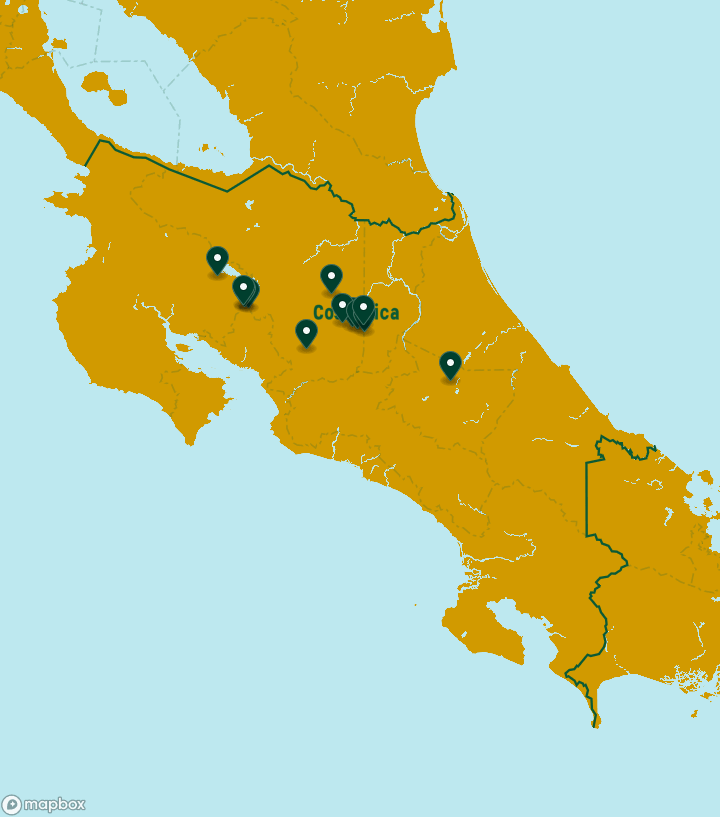 Costa Rica Destinations Map