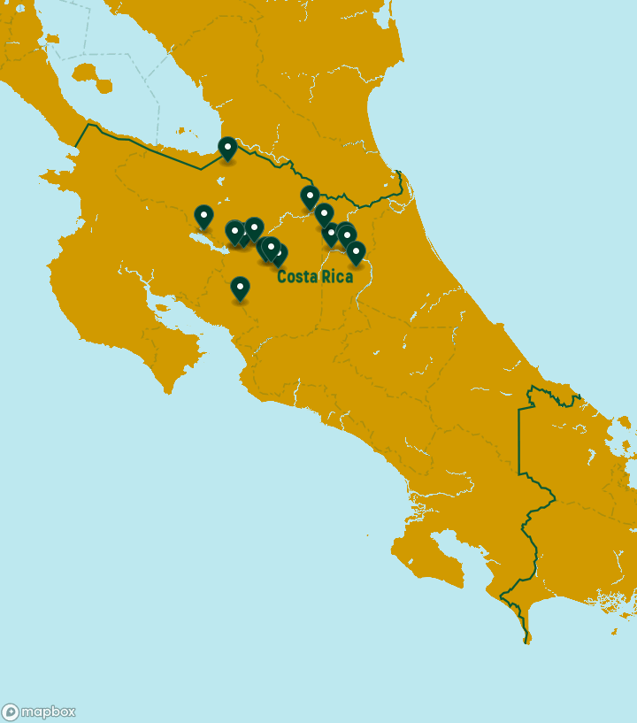 Costa Rica Destinations Map