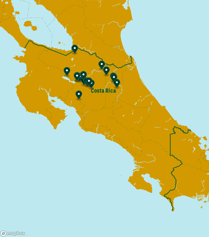 Costa Rica Destinations Map