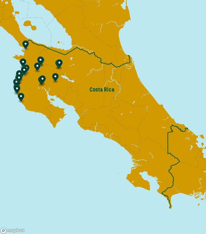 Costa Rica Destinations Map