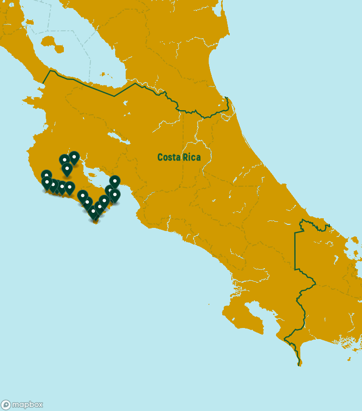 Costa Rica Destinations Map