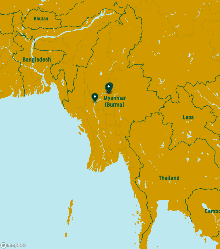 Myanmar Destinations Map